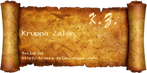 Kruppa Zalán névjegykártya